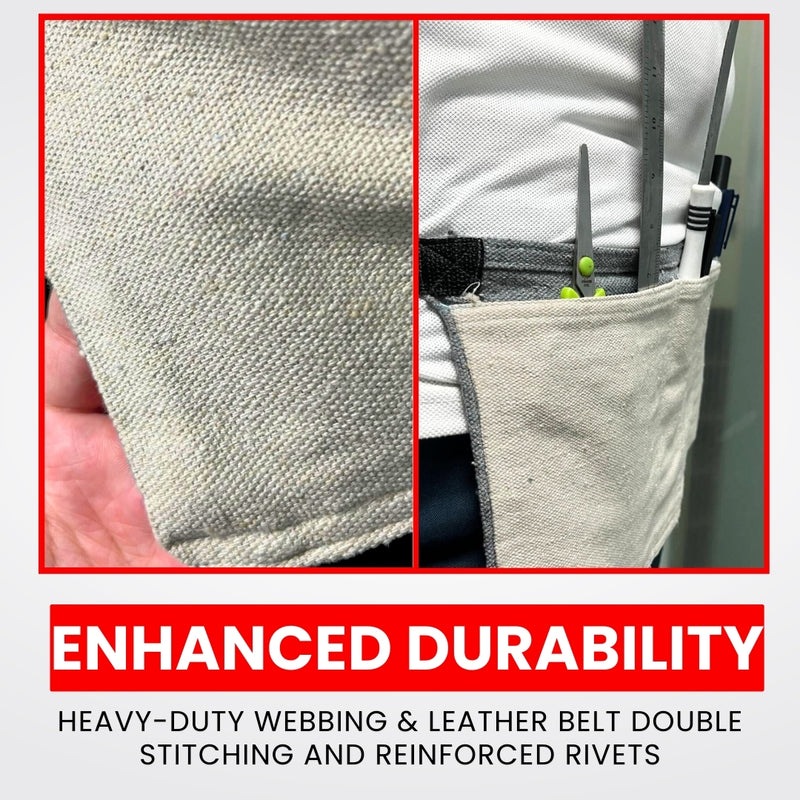 Tool Apron Belt | 100% Canvas | Adjustable & Washable | Multi-Purpose